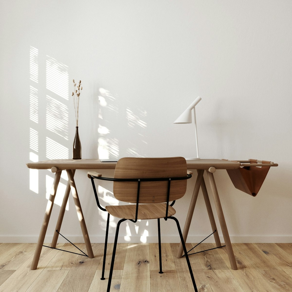 Solid wood desk and chair built from a DIY furniture plan